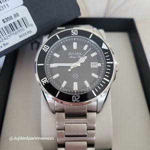 Men's watch Bulova Marine Star, stainless with black dial